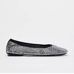 Zara Rhinestone Ballet Flats